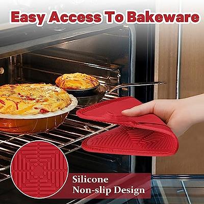 2 Pcs Silicone Pot Holders, Heat Resistant Rubber Oven Mitts, Anti