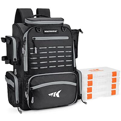 Fishing Tackle Backpack With 4 Boxes, Black