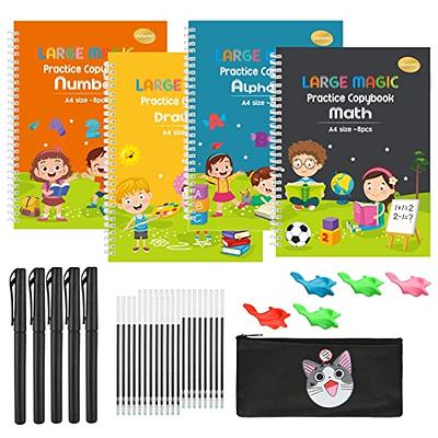 5pcs Magic Groove Practice Copybook With Invisible Ink Pen