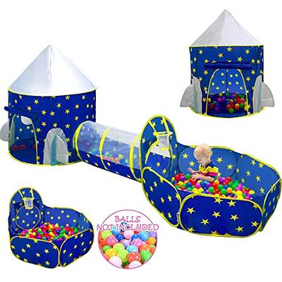 Toddlers Pop Up Tent Stars Pattern Foldable Kids Playhouse Tent Ball Pit with Sheer Mesh Windows for Girls and Boys (Balls Not Included)