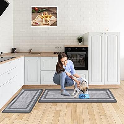 2pcs Flower Kitchen Rugs Set Non Slip Waterproof Kitchen Mats