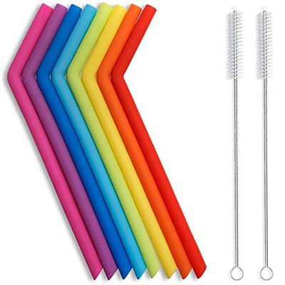 Halm Glass Straws 6 Pieces Including Plastic Free Brush Made in Germany 12 inch / Bent