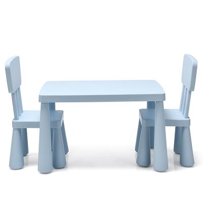 Costway Kids Table & 2 Chairs Set Toddler Activity Play Dining Study Desk  Baby Gift Blue