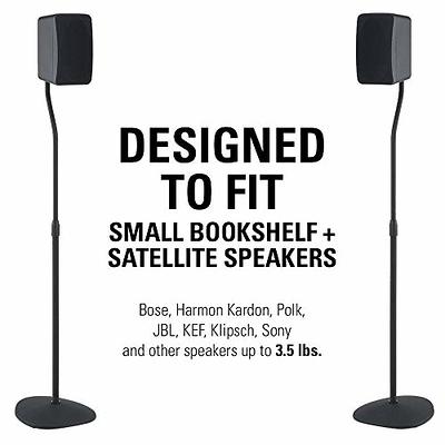 Sanus Adjustable Height Speaker Stand - Extends 28 to 38 - Holds  Satellite & Small Bookshelf Speakers (ie Bose, Harmon Kardon, Polk, JBL,  KEF