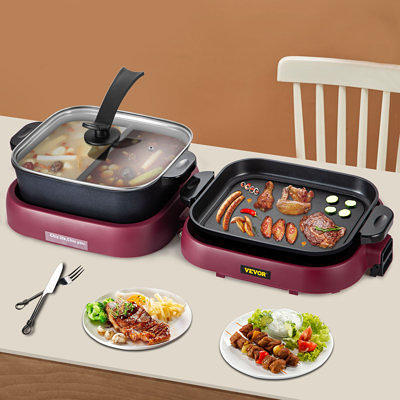 Multifunction Electric Hot Pot Cooker Barbecue Grill Griddle