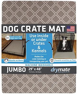 Drymate Dog Crate Mat Liner, Absorbs Urine, Waterproof, Non-Slip, Washable  Puppy Pee Pad for Kennel Training - Use Under Pet Cage to Protect Floors