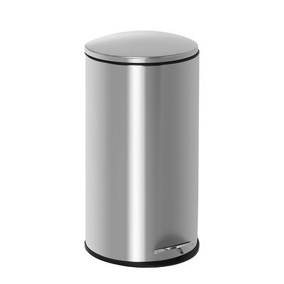 EKO Aria Semi-Round Brushed Stainless Steel Step Trash Can, 11.9 Gallon,  Kitchen Trash Can 45L 