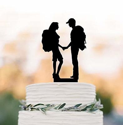 Camping Cake Topper, Hiking Couple Wedding Rv Theme Decor