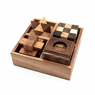 BSIRI Wooden Puzzle Box Set (4 Games) - Challenging Brain Teasers 3D Puzzles  for Adults, Interlocking Games for IQ Test. Ideal for Rustic Patio Decor,  Unique Gift for Christmas and Birthdays - Yahoo Shopping