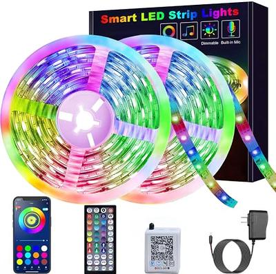 DAYBETTER Led Strip Lights 100ft Smart with App Remote Control, 5050 RGB  for Bedroom, Valentine's Day Home Decoration, Music Sync Color Changing for