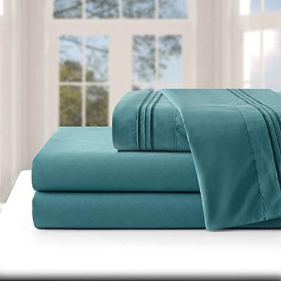 SiinvdaBZX Extra Deep Pocket Queen Sheets for Air Mattress - 4 Piece Teal  Deep Pocket Sheets Queen Size - Fits Mattress 18-24 Inches Deep - Soft 1800