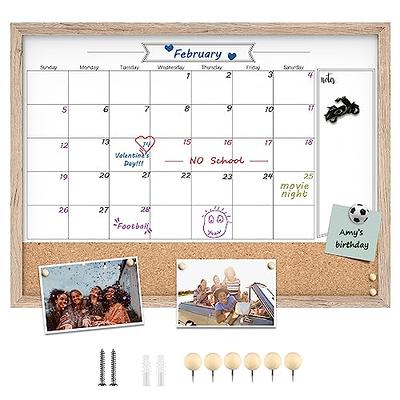 DOLLAR BOSS Whiteboard Calendar with Black Wood Frame, 16 x 12 Hanging  Magnetic Dry Erase White Board Monthly Calendar Planning Board for Wall