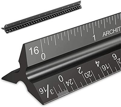 12 Inch Architectural Scale Ruler, Aluminum Metal Engineers Triangle Drafting  Ruler Imperial Measurements Architectural Black Triangular Ruler for  Architects, Engineers, Students and Draftsman - Yahoo Shopping