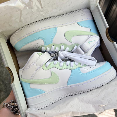 Nike air force 1 mid custom baby blue