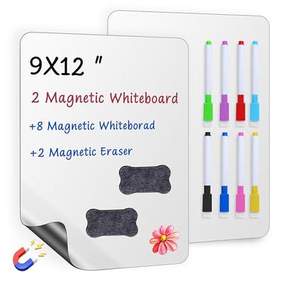 Cinch Magnetic Dry Erase Calendar and Whiteboard Bundle for Fridge 2 Boards  Included - 17x12 - 6 Fine Tip Markers and Large Eraser with Magnets-  Monthly Whiteboard Dry Erase Board 