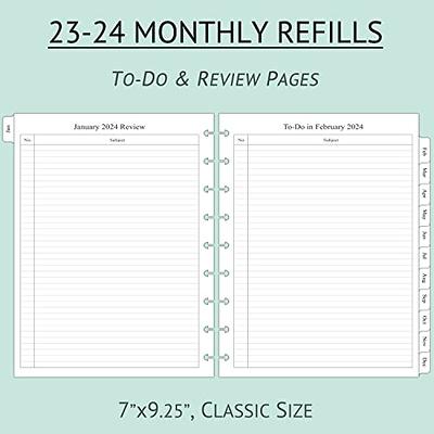 2023-2024 Planner Refills - 2023-2024 Weekly & Monthly Planner Refill, July 2023-June 2024, 7-Hole Punched, Desk Size 4, 5.8 x 8.3, Ocean