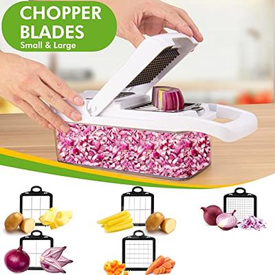 LHS Vegetable Chopper Slicer 7 in 1 Veggie Chopper Dicer Cutter  Multifunctional Food Chopper Onion Chopper Salad Potato Cutter Vegetable  Chopper with Container -Green - Yahoo Shopping