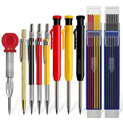 Hiboom 2 Pack Carpenter Pencils with Cap, 18 Refills, Built-in