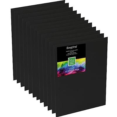 Zingarts Black Canvas 5x7 Inch 12-Pack,100% Cotton Primed Painting