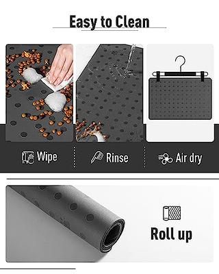 Buy DogBuddy Dog Food Mat - Waterproof Dog Bowl Mat, Silicone Dog Mat for  Food and Water, Pet Food Mat with Edges, Nonslip Dog Feeding Mat, Dog Food  Mats for Floors(Large, Dove)