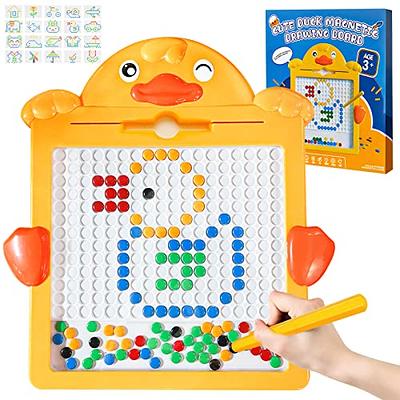  LQYoyz Magnetic Drawing Board for Toddlers, 13.2x13.2'' Travel  Toys Doodle Board with 2 Magnetic Pen & 106 Beads, Magnetic Dot Art  Educational Toddler Toy for 3 4 5 6 Year Old