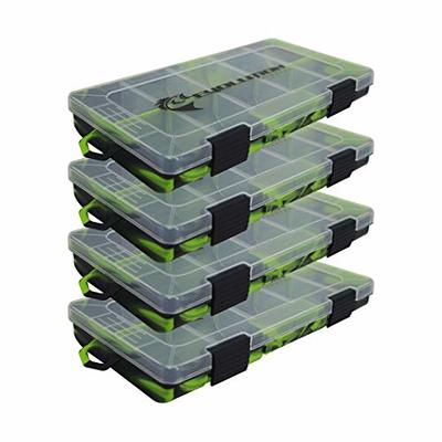 Gonex Waterproof Fishing Tackle Box, 3700 Tackle Trays Tea-Colored Transparent Fishing Tackle Storage Organizer Boxes with DIY Dividers, 2 Pack