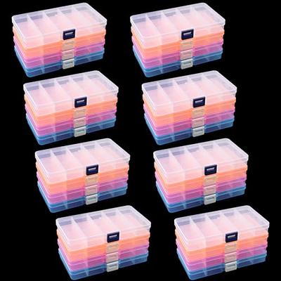 KINJOEK 32 Pack 15 Grids Plastic Bead Organizer Containers Storage