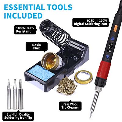 YIHUA 928D-III Soldering Iron,110W High Power, Fully Digital Display °F  /°C- Temperature Control Soldering Tool, Accurate 194~896°F, with ON/OFF  Switch, Iron Tip, Brass Wool, Automatic Sleep Mode - Yahoo Shopping