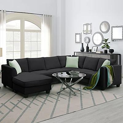 Convertible Sectional Sofa Couch, Modern Fabric U-Shaped Living