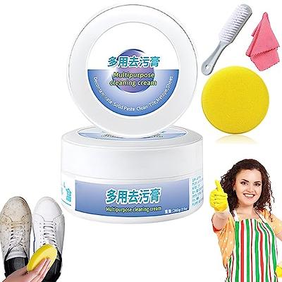 White Shoe Cleaning Cream, 260g White Shoes Cleaning Whitening Cleaner Cream Shoe Brush with Wipe Sponge, Shoes Multifunctional Cleaning Cream, Shoe