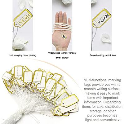 500Pcs Price Tags with String Attached Small White Marking Tag Paper Price  Labels Clothing Hanging Stickers Blank Labeling Strung Label Hang Tags for  Pricing Jewelry Yard Sale Retail 