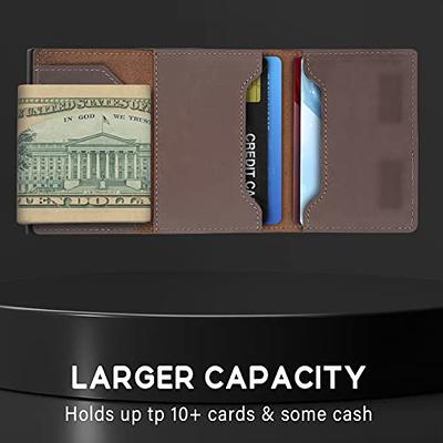 Airtag Wallet Case Genuine Leather Credit Card Holder Magnetic Air