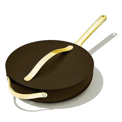 ROCKURWOK Ceramic Nonstick Sauce Pan, 1.5 QT Small Pot, Non Toxic &  PFAS-Free, Wooden Handle for Cool Touch, Universal Base(Gas, Electric 
