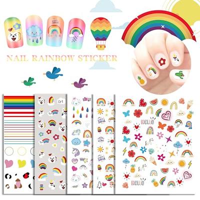 8 Sheets Cartoon Nail Art Stickers Cute Cartoon Nail Decals 3D