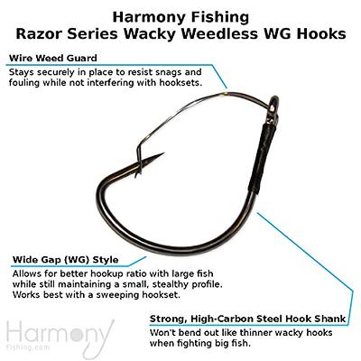 Harmony Fishing - Razor Series Wacky Weedless WG Hooks (Size 1, 10 Pack) -  The Ultimate Bass Fishing Hooks for The Wacky Rig & Neko Rig - Yahoo  Shopping