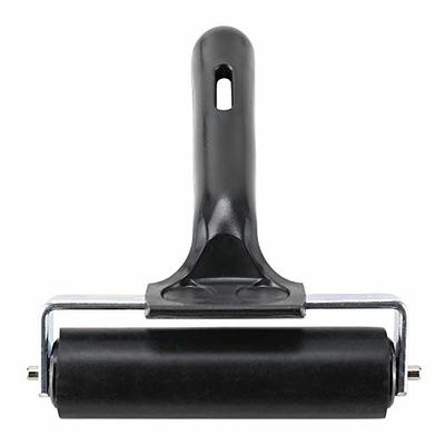 2 Piece Rubber Brayer Roller Set, 2.4 and 4 Inch Hard Rubber