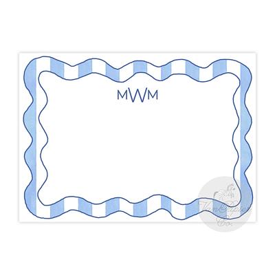 Blue and White Scalloped Watercolor Notebook