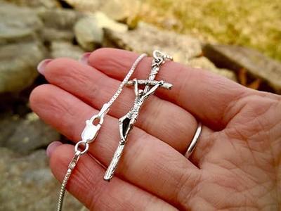 Sterling Silver Papal Crucifix with 24 inch chain