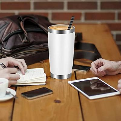 WETOWETO 20oz Tumbler, Stainless Steel Vacuum Insulated Water Coffee  Tumbler Cup, Double Wall Powder Coated Spill-Proof Travel Mug Thermal Cup  for