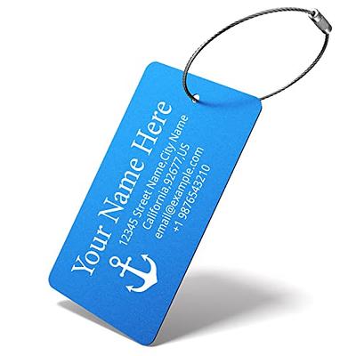 Luggage Tags for Suitcase - Personalized Engraved Metal Tag for Cruise  Travel - Custom Name Tags Suitable for Bags and Backpacks(Blue) - Yahoo  Shopping