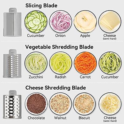 KEOUKE Rotary Cheese Grater Slicer + Hand Food Chopper