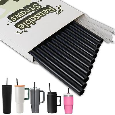 AIERSA 6 Pack Replacement Long Straws with Cleaning Brush Compatible  Stanley 40oz Tumbler, Plastic Clear Reusable for Stanley Adventure Quencher