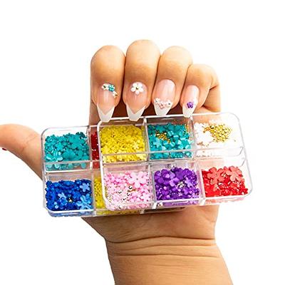 3D Flower Nail Charms With Caviar Beads for Acrylic Nails , 12