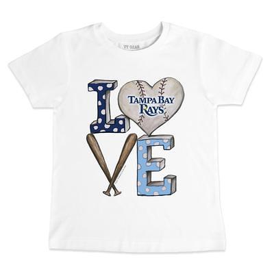 Tampa Bay Rays Tiny Turnip Women's Heart Banner T-Shirt - Navy