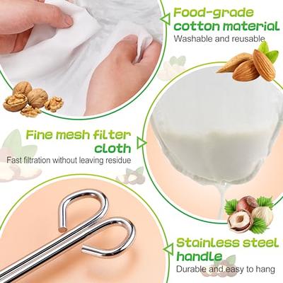 Ultra Fine Mesh Strainer Bags- 3Pcs Reusable Nut Milk Strainer Stand with  Stainless Steel Handle Frame- Food Grade Mesh Filter Bags Thai Tea Strainer  for Coffee Milk Butter Juices Cheese - Yahoo