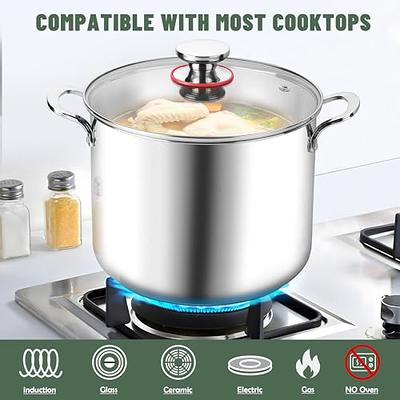 Herogo 12-Quart 18/10 Stainless Steel Stock Pot with Lid, Large Heavy Duty  Soup Pot Compatible with Electric, Gas, Induction and Gas Cooktops,  Dishwasher Safe - Yahoo Shopping