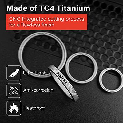 TISUR Titanium Keychain Rings, Split Side Pushing Key Rings Heavy