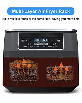 Air Fryer Rack For Ninja Dual Air Fryer, Stackable Stainless Steel