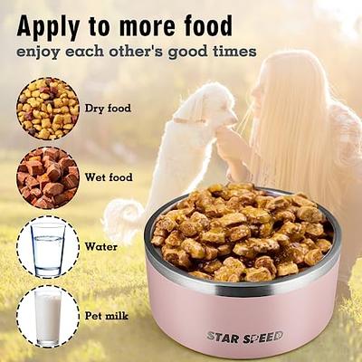 Tuff Pupper Heavy Duty Insulated Dog Bowl | Double Wall Stainless Steel Dog  Food Dish | Non-Slip Spill Proof Dishwasher Safe Cat Bowl | Water Bowl for