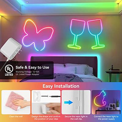 HOUHUI Neon Rope Lights,16.4Ft RGB Multi-Color Chasing LED Neon Rope Light  with Remote